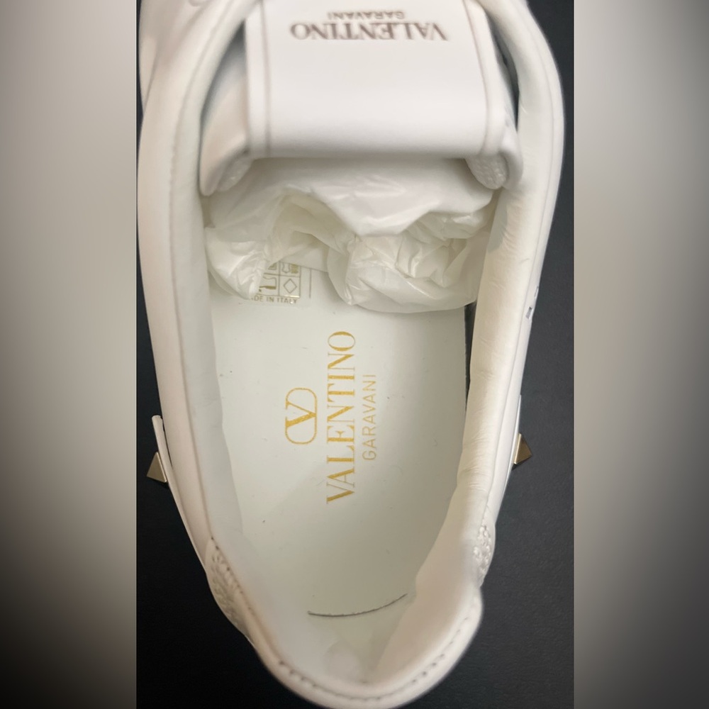 Valentino White Perforated V-Logo Sneakers - Picture 11 of 14